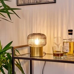 Hofstein Gallo Tischleuchte Messing, Gold, 1-flammig