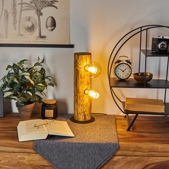 Hofstein Garrata Tischleuchte Schwarz, Naturfarben, 2-flammig 13 Hofstein Garrata Tischleuchte Schwarz, Naturfarben, 2-flammig – Bild 11