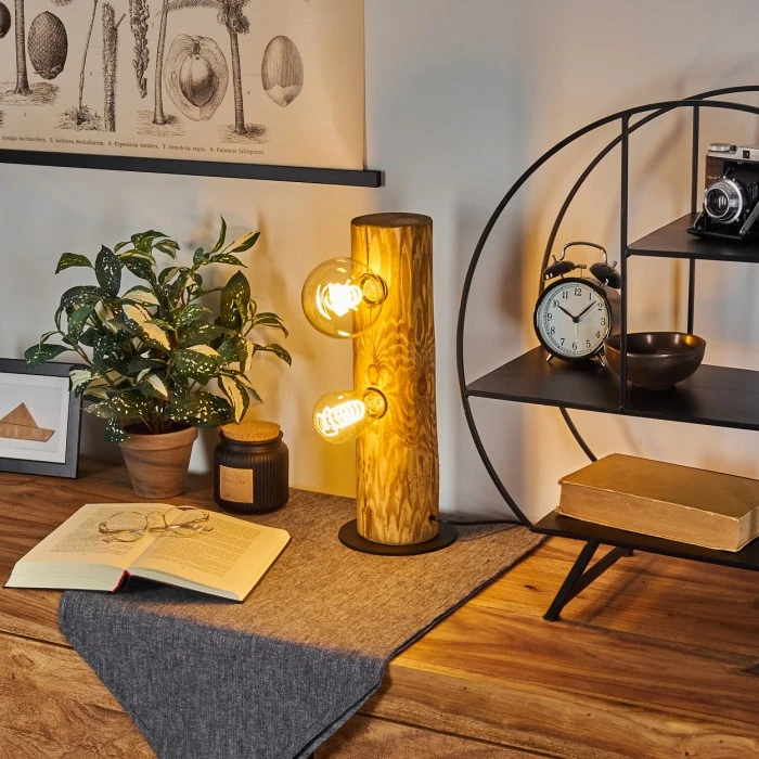 Hofstein Garrata Tischleuchte Schwarz, Naturfarben, 2-flammig 11 Hofstein Garrata Tischleuchte Schwarz, Naturfarben, 2-flammig – Bild 9