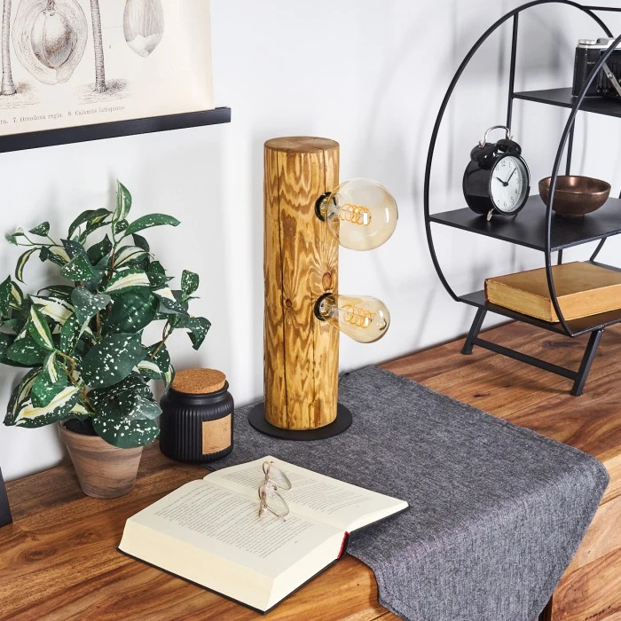 Hofstein Garrata Tischleuchte Schwarz, Naturfarben, 2-flammig 12 Hofstein Garrata Tischleuchte Schwarz, Naturfarben, 2-flammig – Bild 10