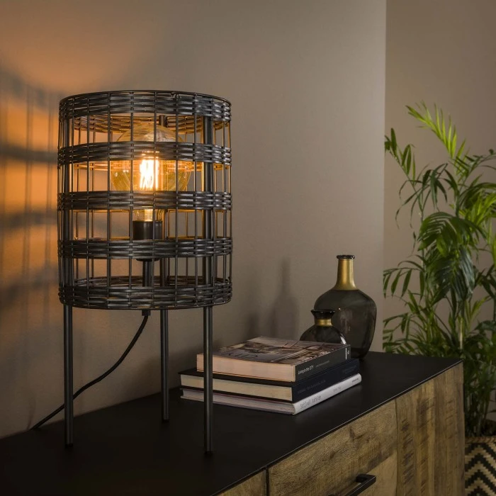 Hofstein Gastona Tischleuchte Nickel-Matt, Schwarz, 1-flammig 3 Hofstein Gastona Tischleuchte Nickel-Matt, Schwarz, 1-flammig