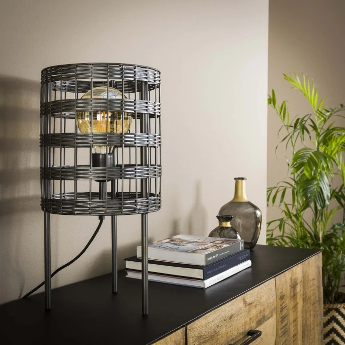 Hofstein Gastona Tischleuchte Nickel-Matt, Schwarz, 1-flammig 4 Hofstein Gastona Tischleuchte Nickel-Matt, Schwarz, 1-flammig – Bild 2