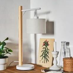 Hofstein Geelong Tischleuchte Weiß, Holz hell, 1-flammig -Günstiges Tischlampen Geschäft geelong tischleuchte h3326954 13