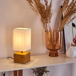 Hofstein Geneva Tischleuchte Holz hell, 1-flammig -Günstiges Tischlampen Geschäft geneva tischleuchte h3386927 9