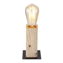 Globo ADALIE Tischleuchte Schwarz, Holz hell, 1-flammig -Günstiges Tischlampen Geschäft globo adalie tischleuchte 15455t 2