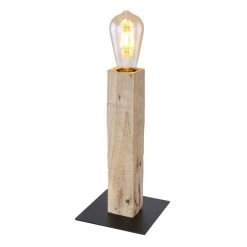 Globo ADALIE Tischleuchte Schwarz, Holz hell, 1-flammig