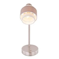 Globo ASHGAAN Tischleuchte Nickel-Matt, 1-flammig -Günstiges Tischlampen Geschäft globo ashgaan tischleuchte 54324 1t 2