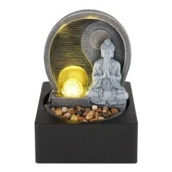 Globo FONTANA Zimmerbrunnen LED Grau, Anthrazit, 4-flammig -Günstiges Tischlampen Geschäft globo fontana zimmerbrunnen 93038 2