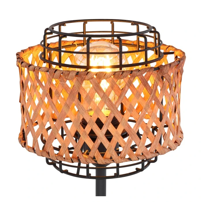 Globo GINA Tischleuchte Schwarz, Holz dunkel, 1-flammig 6 Globo GINA Tischleuchte Schwarz, Holz dunkel, 1-flammig – Bild 4