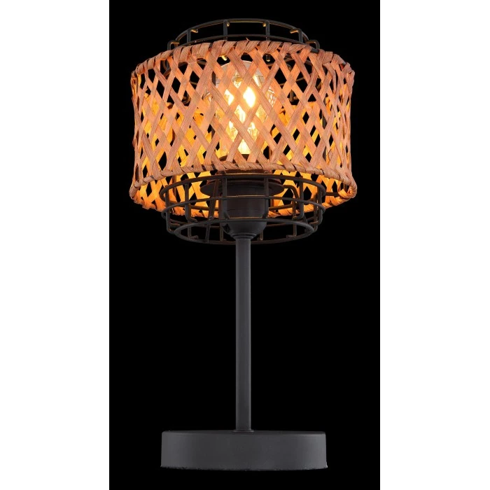 Globo GINA Tischleuchte Schwarz, Holz dunkel, 1-flammig 8 Globo GINA Tischleuchte Schwarz, Holz dunkel, 1-flammig – Bild 6