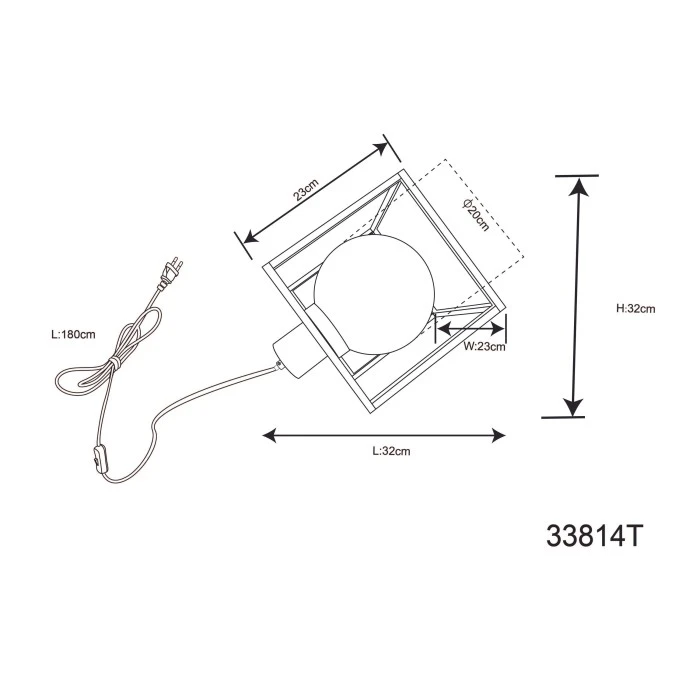 Globo HILKO Tischleuchte Schwarz, 1-flammig 9 Globo HILKO Tischleuchte Schwarz, 1-flammig – Bild 7