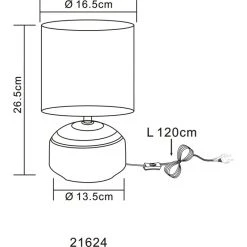 Globo IGA Tischleuchte Grau, Weiß, 1-flammig -Günstiges Tischlampen Geschäft globo iga tischleuchte 21624 4