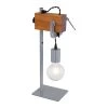 Globo LUDI Tischleuchte Grau, Holz dunkel, 1-flammig -Günstiges Tischlampen Geschäft globo ludi tischleuchte 15432t 0