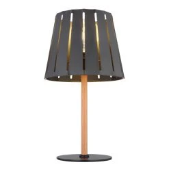 Globo LUNA Tischleuchte Schwarz, Holzoptik, 1-flammig -Günstiges Tischlampen Geschäft globo luna tischleuchte 15645t 2