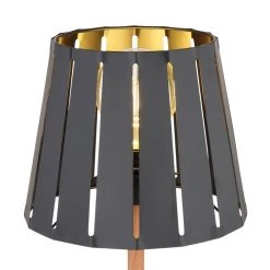 Globo LUNA Tischleuchte Schwarz, Holzoptik, 1-flammig -Günstiges Tischlampen Geschäft globo luna tischleuchte 15645t 3