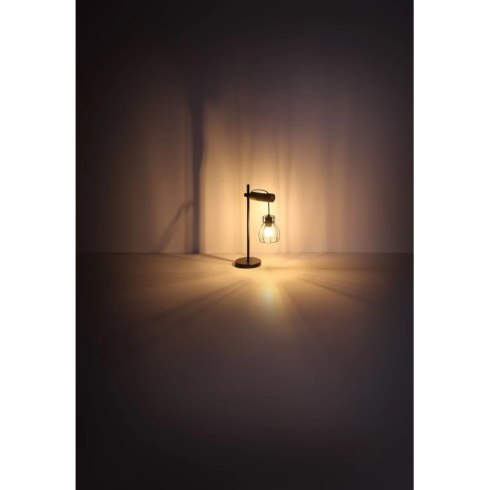 Globo MINA Tischleuchte Schwarz, Braun, 1-flammig 6 Globo MINA Tischleuchte Schwarz, Braun, 1-flammig – Bild 4