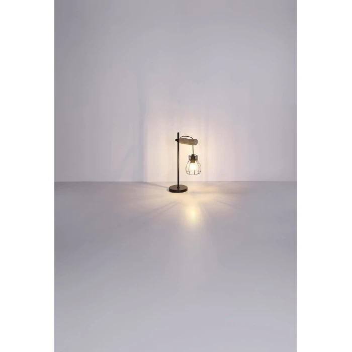 Globo MINA Tischleuchte Schwarz, Braun, 1-flammig 7 Globo MINA Tischleuchte Schwarz, Braun, 1-flammig – Bild 5