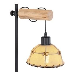 Globo REX Tischleuchte Schwarz, Holz hell, 1-flammig -Günstiges Tischlampen Geschäft globo rex tischleuchte 15442t 2