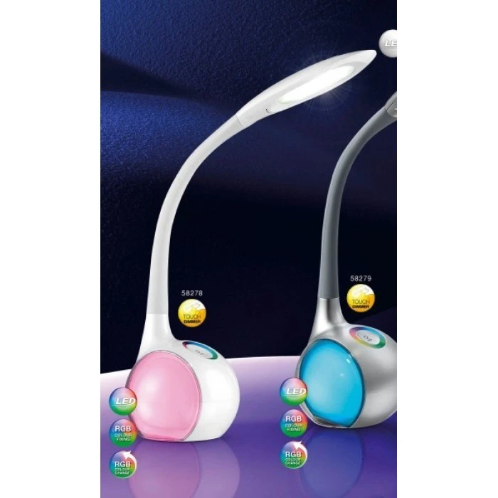 Globo TARRON Tischleuchte LED Weiß, Transparent, Klar, 3-flammig 3 Globo TARRON Tischleuchte LED Weiß, Transparent, Klar, 3-flammig