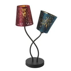 Globo TICON Tischleuchte Schwarz, 2-flammig