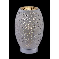 Globo VAS Tischleuchte Silber, 1-flammig -Günstiges Tischlampen Geschäft globo vas tischleuchte 24002w 6