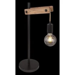 Globo VISSO Tischleuchte Schwarz, Braun, 1-flammig -Günstiges Tischlampen Geschäft globo visso tischleuchte 15653t 3