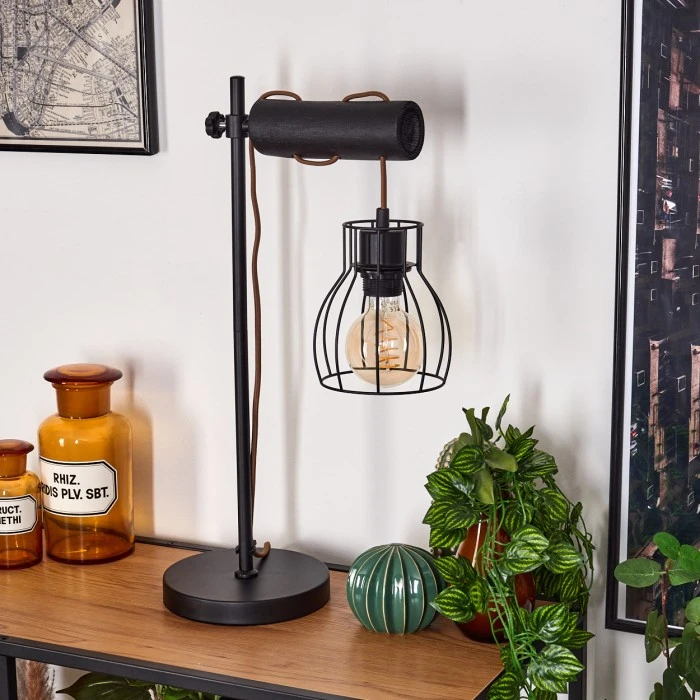 Hofstein Gondo Tischleuchte Schwarz, Braun, 1-flammig 14 Hofstein Gondo Tischleuchte Schwarz, Braun, 1-flammig – Bild 12