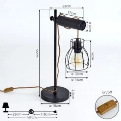Hofstein Gondo Tischleuchte Schwarz, Braun, 1-flammig 17 Hofstein Gondo Tischleuchte Schwarz, Braun, 1-flammig -Günstiges Tischlampen Geschäft gondo tischleuchte h3455029 3