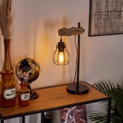 Hofstein Gondo Tischleuchte Schwarz, Naturfarben, 1-flammig -Günstiges Tischlampen Geschäft gondo tischleuchte h3535981 10