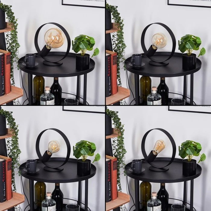 Hofstein Gourguel Tischleuchte Schwarz, 1-flammig 4 Hofstein Gourguel Tischleuchte Schwarz, 1-flammig – Bild 2