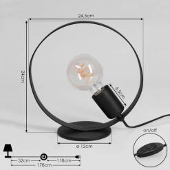 Hofstein Gourguel Tischleuchte Schwarz, 1-flammig 15 Hofstein Gourguel Tischleuchte Schwarz, 1-flammig -Günstiges Tischlampen Geschäft gourguel tischleuchte h3453797 3