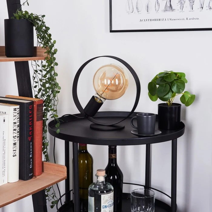 Hofstein Gourguel Tischleuchte Schwarz, 1-flammig 12 Hofstein Gourguel Tischleuchte Schwarz, 1-flammig – Bild 10