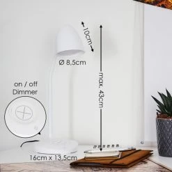 Hofstein Grenoble Tischleuchte LED Weiß, 1-flammig 21 Hofstein Grenoble Tischleuchte LED Weiß, 1-flammig -Günstiges Tischlampen Geschäft grenoble tischleuchte h3371763 1