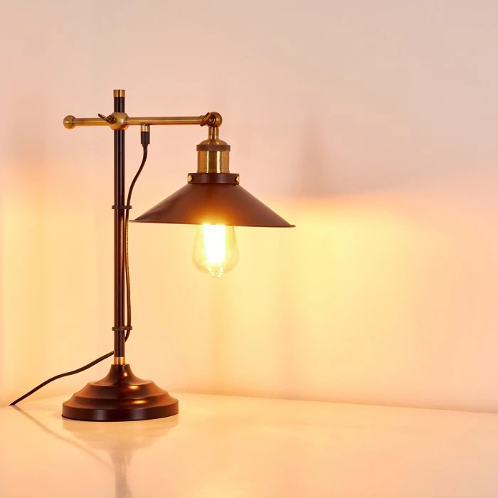 Hofstein Gudem Tischleuchte Schwarz-Gold, 1-flammig 19 Hofstein Gudem Tischleuchte Schwarz-Gold, 1-flammig – Bild 17