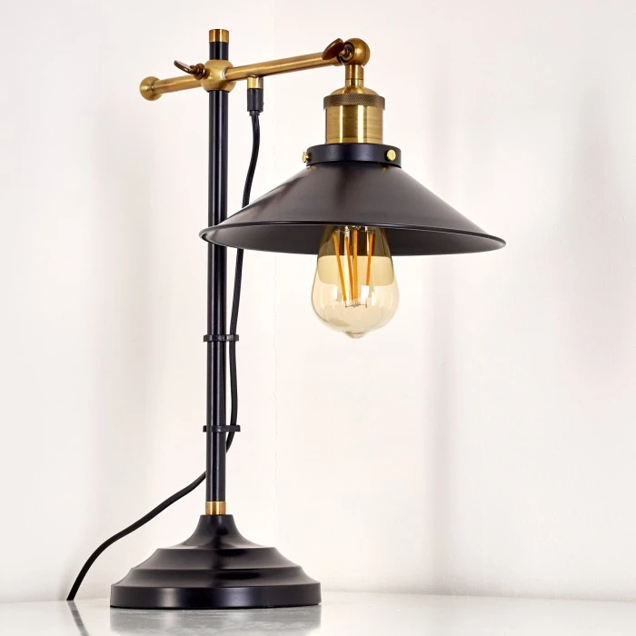 Hofstein Gudem Tischleuchte Schwarz-Gold, 1-flammig 21 Hofstein Gudem Tischleuchte Schwarz-Gold, 1-flammig – Bild 19