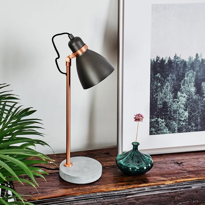 Hofstein Guinzo Tischleuchte Grau, Kupferfarben, 1-flammig 13 Hofstein Guinzo Tischleuchte Grau, Kupferfarben, 1-flammig – Bild 11