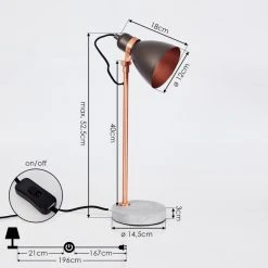 Hofstein Guinzo Tischleuchte Grau, Kupferfarben, 1-flammig 17 Hofstein Guinzo Tischleuchte Grau, Kupferfarben, 1-flammig -Günstiges Tischlampen Geschäft guinzo tischleuchte h3398111 3