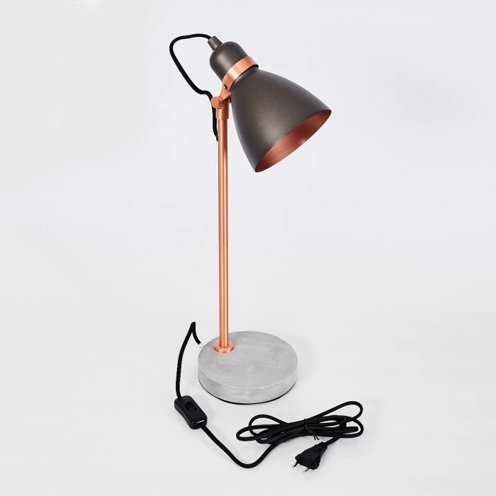 Hofstein Guinzo Tischleuchte Grau, Kupferfarben, 1-flammig 7 Hofstein Guinzo Tischleuchte Grau, Kupferfarben, 1-flammig – Bild 5