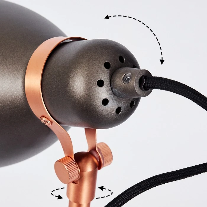 Hofstein Guinzo Tischleuchte Grau, Kupferfarben, 1-flammig 8 Hofstein Guinzo Tischleuchte Grau, Kupferfarben, 1-flammig – Bild 6