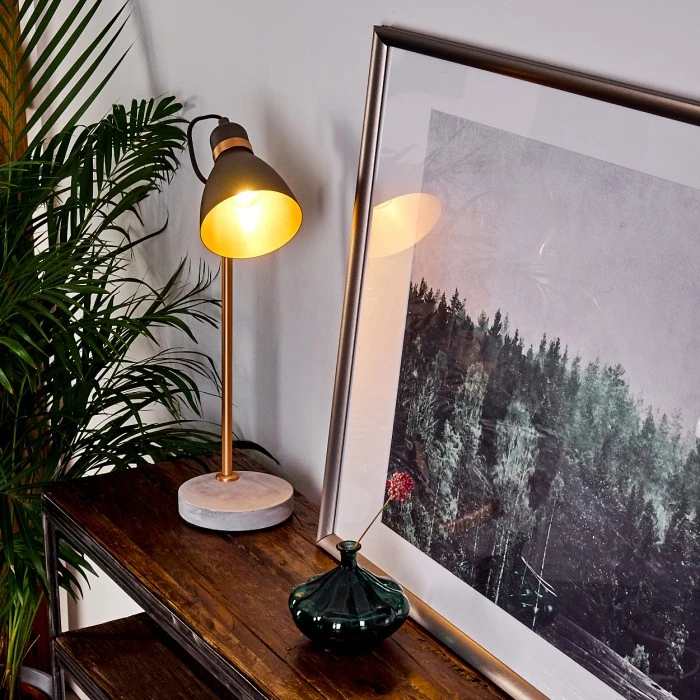 Hofstein Guinzo Tischleuchte Grau, Kupferfarben, 1-flammig 12 Hofstein Guinzo Tischleuchte Grau, Kupferfarben, 1-flammig – Bild 10