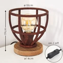 Hofstein Haervej Tischleuchte Rostfarben, Holz hell, 1-flammig -Günstiges Tischlampen Geschäft haervej tischleuchte h3349434 1