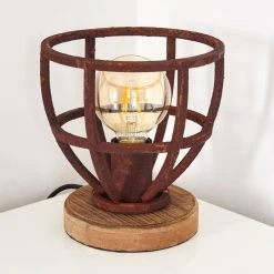 Hofstein Haervej Tischleuchte Rostfarben, Holz hell, 1-flammig -Günstiges Tischlampen Geschäft haervej tischleuchte h3349434 15