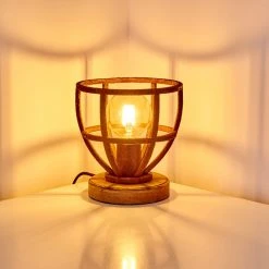 Hofstein Haervej Tischleuchte Rostfarben, Holz hell, 1-flammig -Günstiges Tischlampen Geschäft haervej tischleuchte h3349434 2