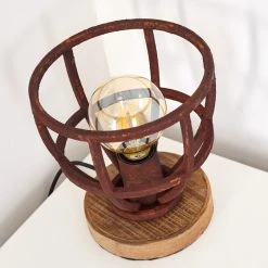 Hofstein Haervej Tischleuchte Rostfarben, Holz hell, 1-flammig -Günstiges Tischlampen Geschäft haervej tischleuchte h3349434 5