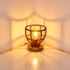 Hofstein Haervej Tischleuchte Rostfarben, Holz hell, 1-flammig -Günstiges Tischlampen Geschäft haervej tischleuchte h3349434 6