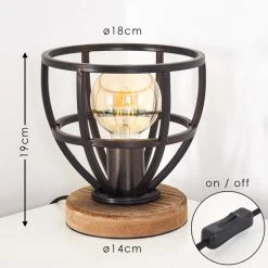 Hofstein Haervej Tischleuchte Schwarz, Holz hell, 1-flammig -Günstiges Tischlampen Geschäft haervej tischleuchte h3349458 1