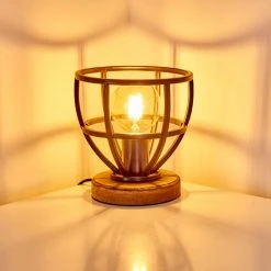 Hofstein Haervej Tischleuchte Schwarz, Holz hell, 1-flammig -Günstiges Tischlampen Geschäft haervej tischleuchte h3349458 2