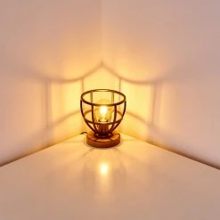 Hofstein Haervej Tischleuchte Schwarz, Holz hell, 1-flammig -Günstiges Tischlampen Geschäft haervej tischleuchte h3349458 4