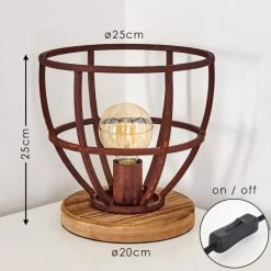 Hofstein Haervej Tischleuchte Rostfarben, Naturfarben, 1-flammig -Günstiges Tischlampen Geschäft haervej tischleuchte h3349496 1