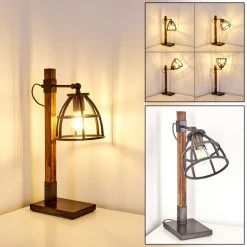 Hofstein Haervej Tischleuchte Grau, Braun, 1-flammig